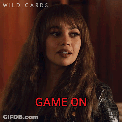 A Poster For Wild Cards Shows A Woman And The Words Game On GIF