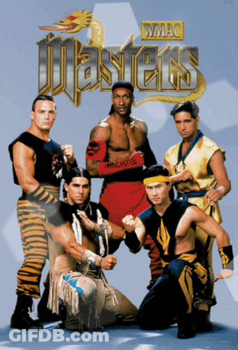A Poster For Wmac Masters Shows A Group Of Fighters Posing For A Picture GIF