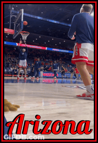 A Poster Of A Basketball Game With The Word Arizona On The Bottom GIF