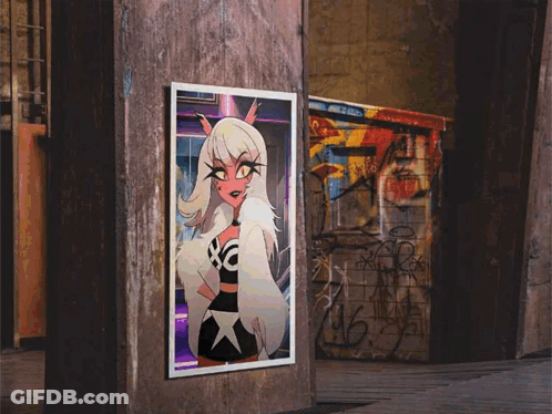 A Poster Of A Cartoon Character With The Number 46 On The Wall GIF