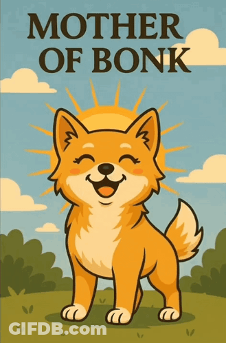 A Poster Of A Dog With The Words Mother Of Bonk On It GIF