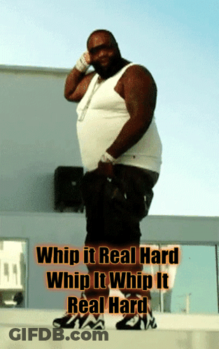 A Poster Of A Fat Man Says Whip It Real Hard Whip It Whip It Real Hard GIF