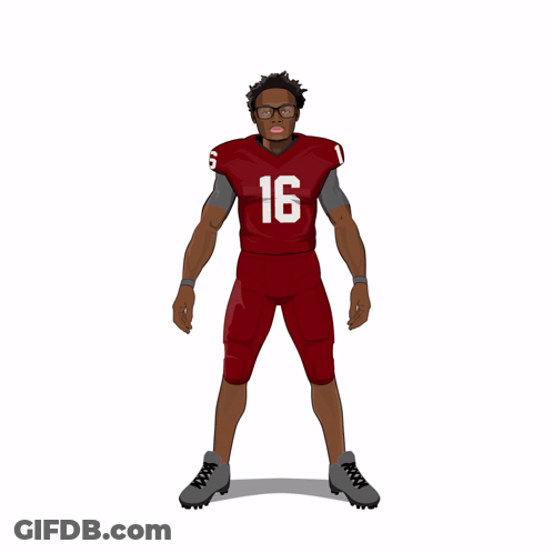 A Poster Of A Football Player From South Carolina With The Number 16 On His Jersey GIF