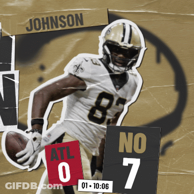 A Poster Of A Football Player Named Johnson Holding A Football GIF