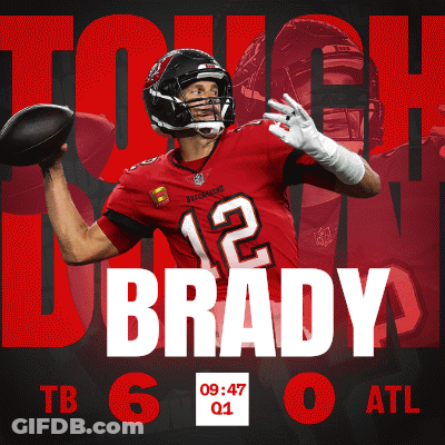 A Poster Of A Football Player With The Name Brady GIF