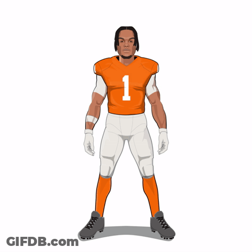 A Poster Of A Football Player With The Name Tj Moore GIF
