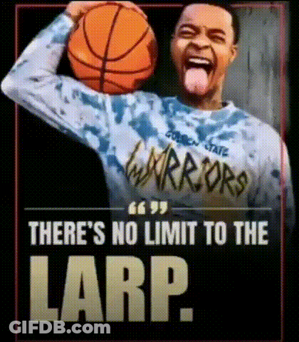 A Poster Of A Man Holding A Basketball With A Quote That Says There 'S No Limit To The Larp GIF