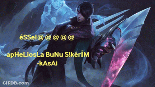 A Poster Of A Man Holding A Sword With The Words Apheliosla Bunu Sikerim -Kasai Above Him GIF