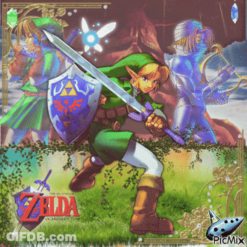 A Poster Of A Video Game Called The Legend Of Zelda GIF