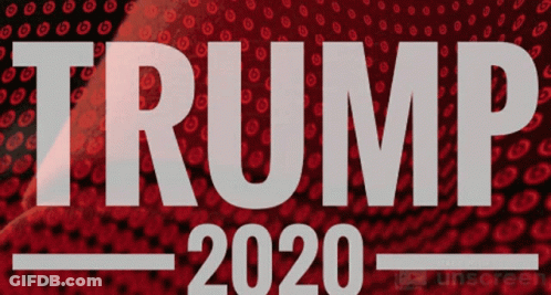 A Poster Of Deadpool With The Word Trump Behind Him GIF