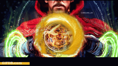 A Poster Of Doctor Strange With The Name Carolina Ita GIF
