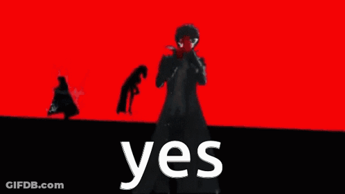 A Poster Of Joker From Persona 5 With The Words Yes GIF