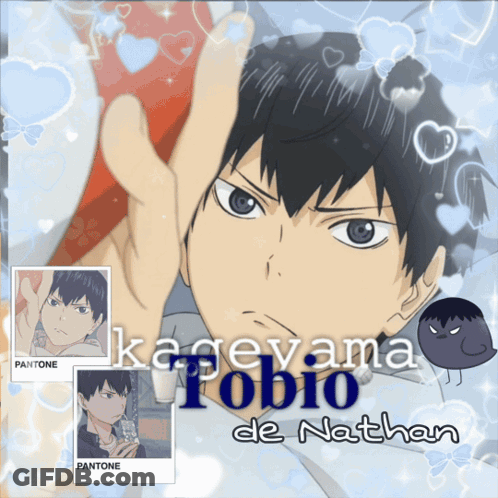 A Poster Of Kageyama Tobio De Nathan With A Pantone Color GIF