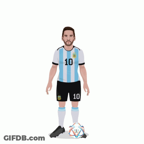 A Poster Of Lionel Messi From The Argentina Team GIF
