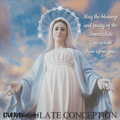 A Poster Of The Immaculate Conception With A Picture Of Mary GIF