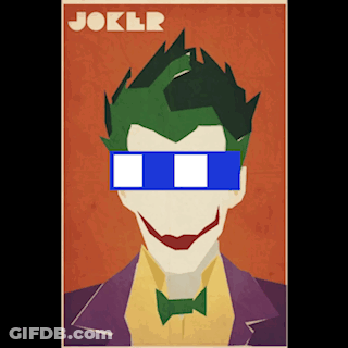 A Poster Of The Joker With Sunglasses On GIF