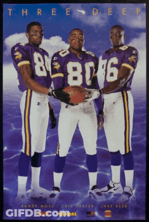 A Poster Of Three Minnesota Vikings Football Players GIF