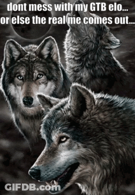 A Poster Of Three Wolves With The Caption " Dont Mess With My Gtb Elo " GIF