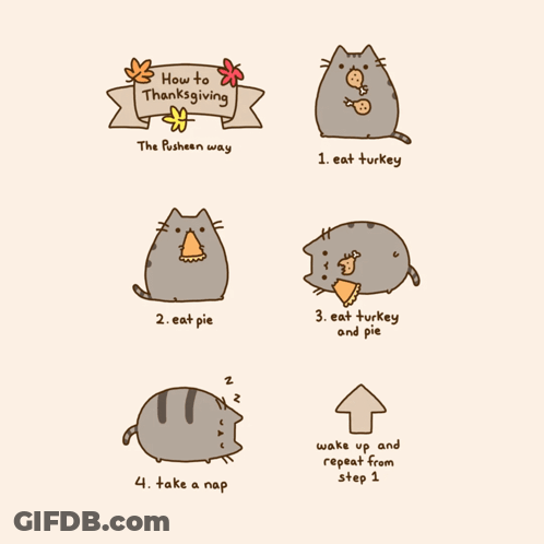 A Poster Showing How To Thanksgiving With A Cat GIF