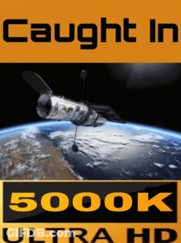 A Poster That Says 5000K Ultra Hd With A Picture Of The Earth GIF