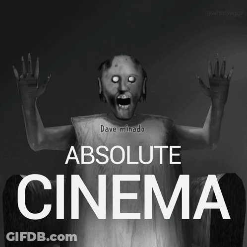 Absolute Cinema Poster With Scary Woman GIF