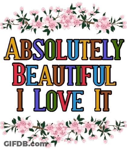A Poster That Says ' Absolutely Beautiful I Love It ' GIF