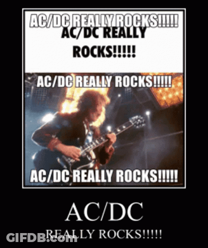 A Poster That Says Ac/dc Really Rocks On It GIF