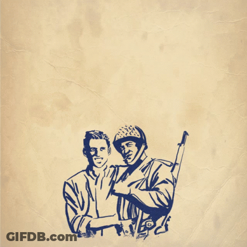 A Poster That Says " Americans Fought For Our Country Now We Must Hold The Line And Protect " GIF