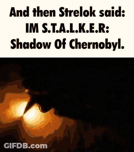 A Poster That Says And Then Strelok Said Im S.t.a.l.k.e.r GIF