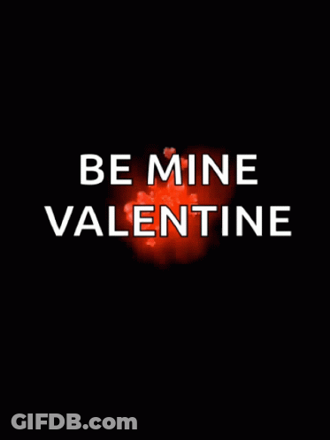 Be Mine Valentine Poster With Red Hearts GIF