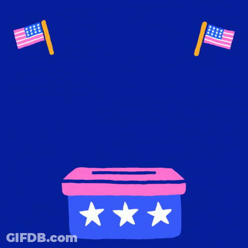 A Poster That Says Biden Wins Vermont With A Ballot Box GIF