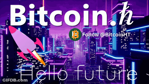 Bitcoin Hello Future Poster GIF
