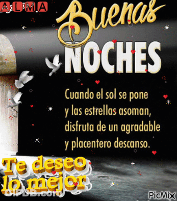 A Poster That Says Buenas Noches Cuando El Sol Se Pone GIF