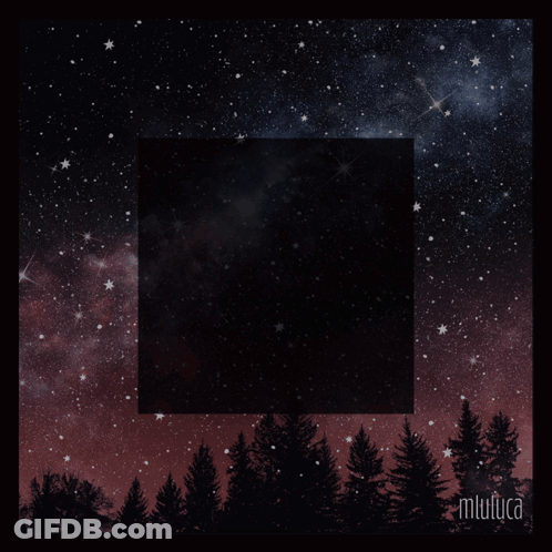A Poster That Says Buenas Noches With A Starry Sky In The Background GIF