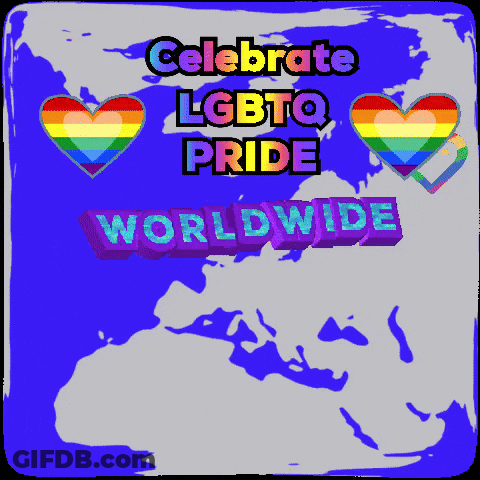 A Poster That Says ' Celebrate Lgbtq Pride Worldwide ' GIF