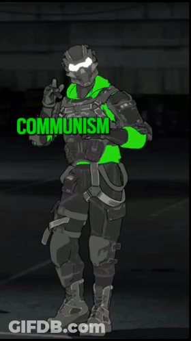 A Poster That Says Communism Was Actually Kinda Tight With A Robot GIF