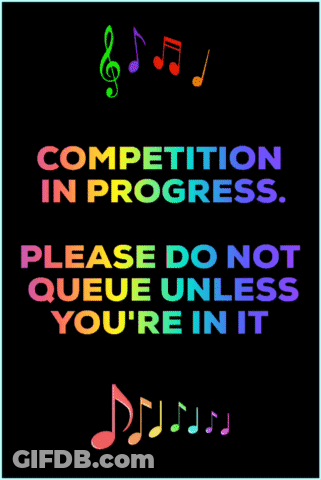 A Poster That Says Competition In Progress On It GIF