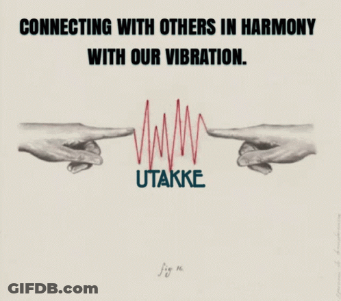 A Poster That Says Connecting With Others In Harmony With Our Vibration On It GIF
