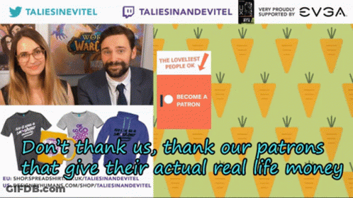 A Poster That Says " Do N't Thank Us Thank Our Patrons That Give Their Actual Real Life Money " On It GIF