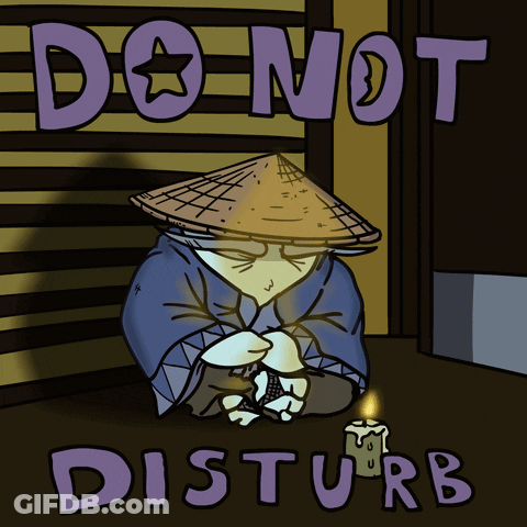 A Poster That Says Do Not Disturb With A Cat GIF