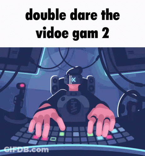 A Poster That Says Double Dare The Vidoe Game 2 GIF
