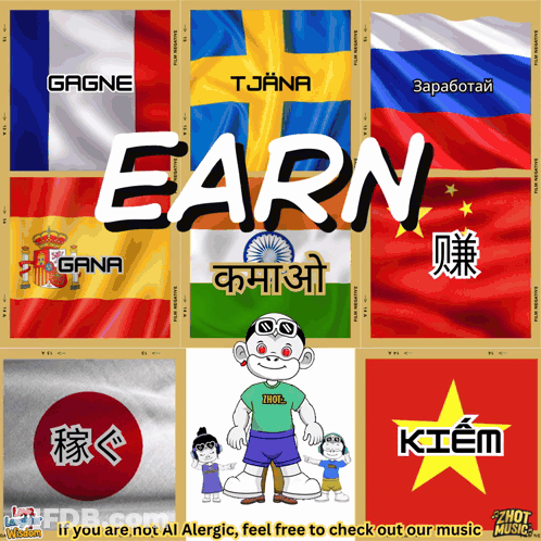 A Poster That Says " Earn " On The Top GIF