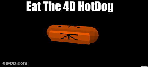 A Poster That Says Eat The 4D Hotdog On It GIF