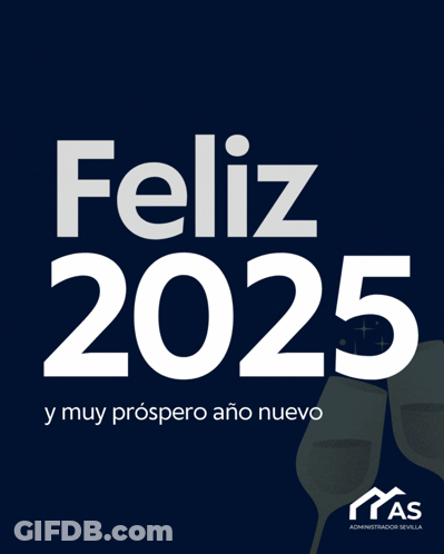 A Poster That Says Feliz 2025 And Has Fireworks In The Background GIF