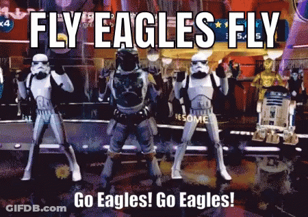 A Poster That Says Fly Eagles Fly And Go Eagles Go Eagles GIF