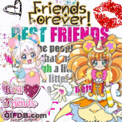 A Poster That Says " Friends Forever " And " Best Friends " GIF