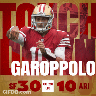 A Poster That Says Garoppolo Sf30 10 Ari GIF