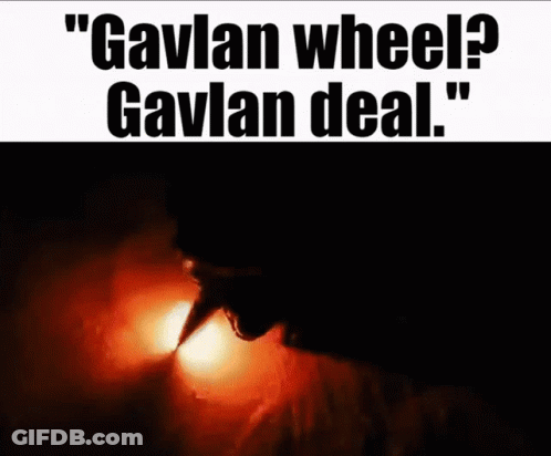A Poster That Says Gavlan Wheel On It GIF