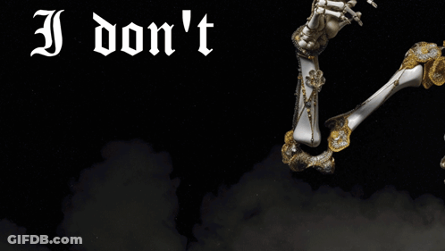 A Poster That Says Give A Fuck With A Skeleton On It GIF