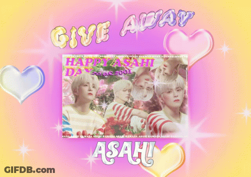 A Poster That Says " Give Away " On It GIF
